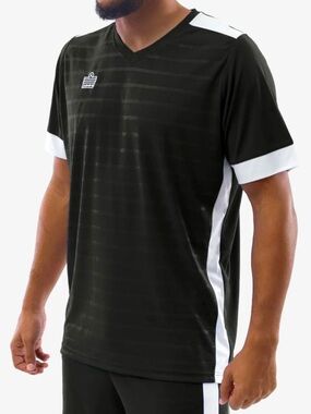 Men's Admiral Black & White Athletic V-Neck Shirt Soccer Jersey SMALL NWOT